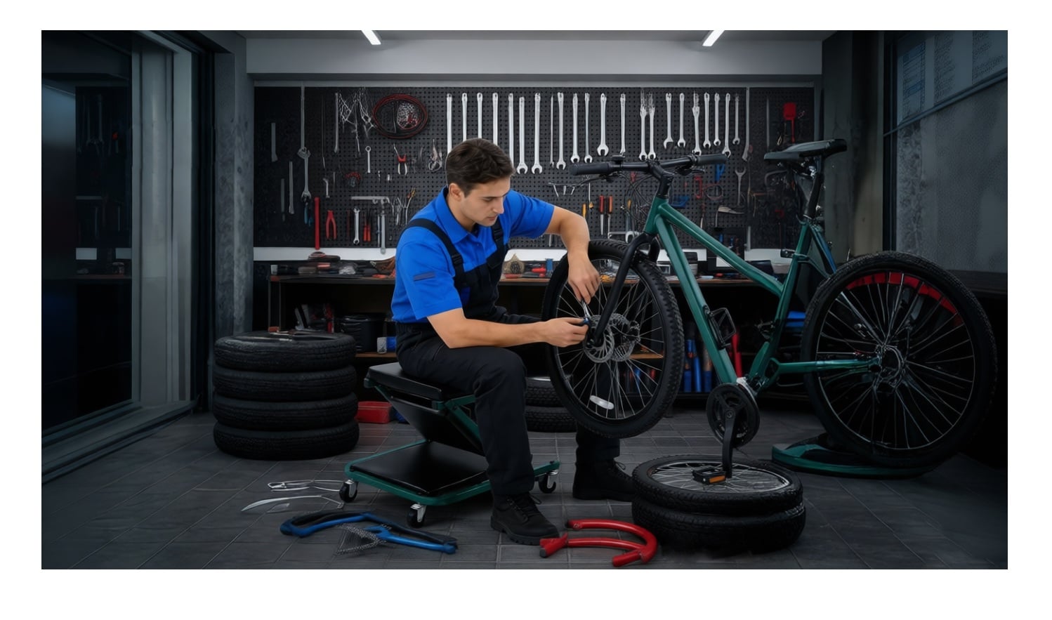 2 IN 1 Rolling Repair Board and Stool