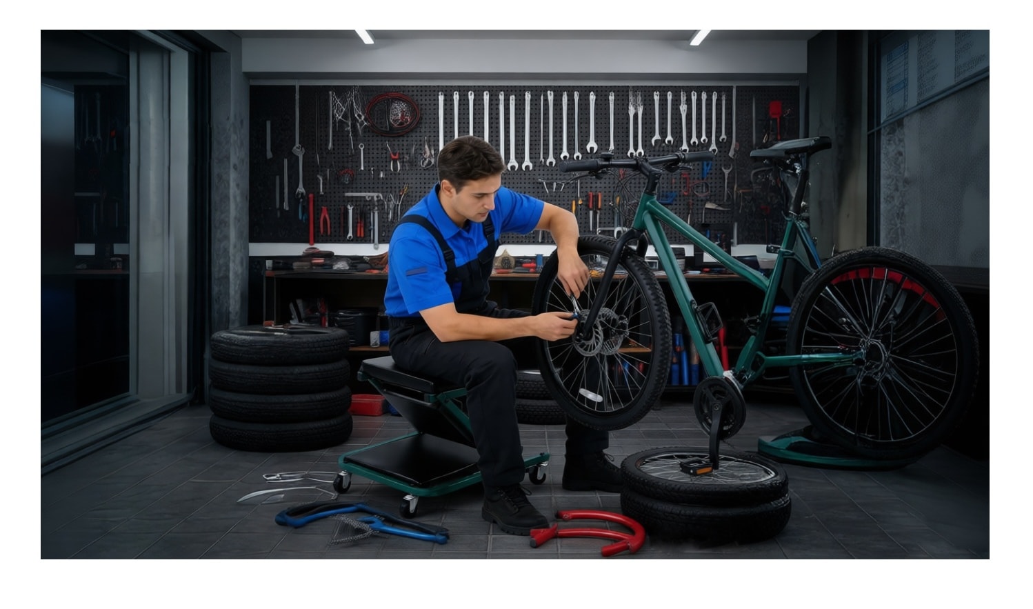 2 IN 1 Rolling Repair Board and Stool